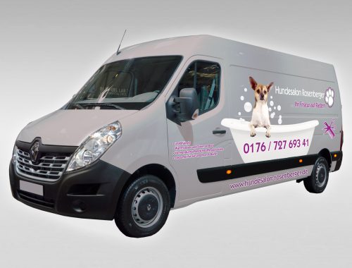 Hundesalon Rosenberger - Fahrzeugfolierung Renault Master reale Umsetzung