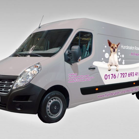 Hundesalon Rosenberger - Fahrzeugfolierung Renault Master reale Umsetzung