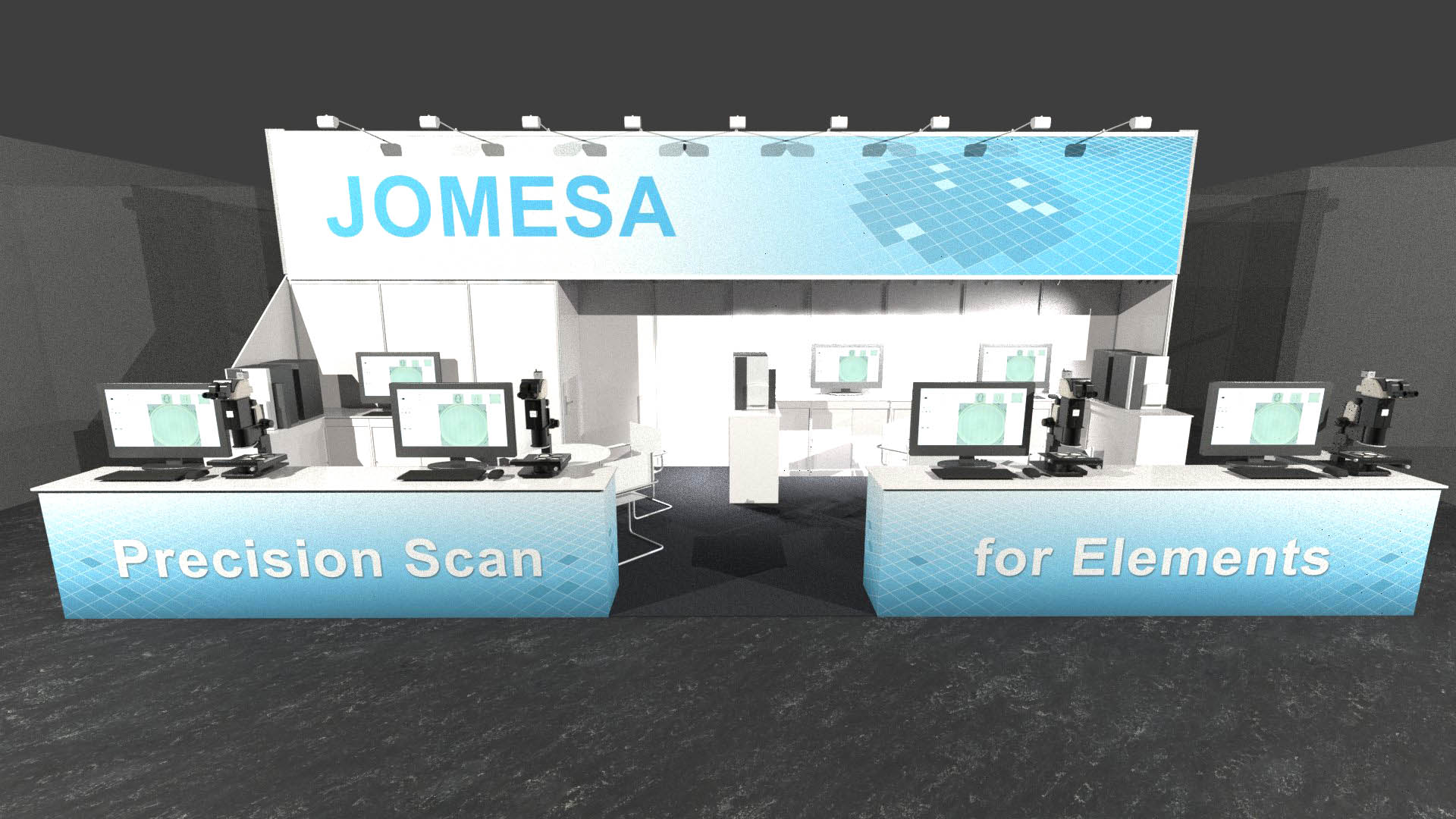 JOMESA Messestand PTC 2019 - 3D-Ansicht 1