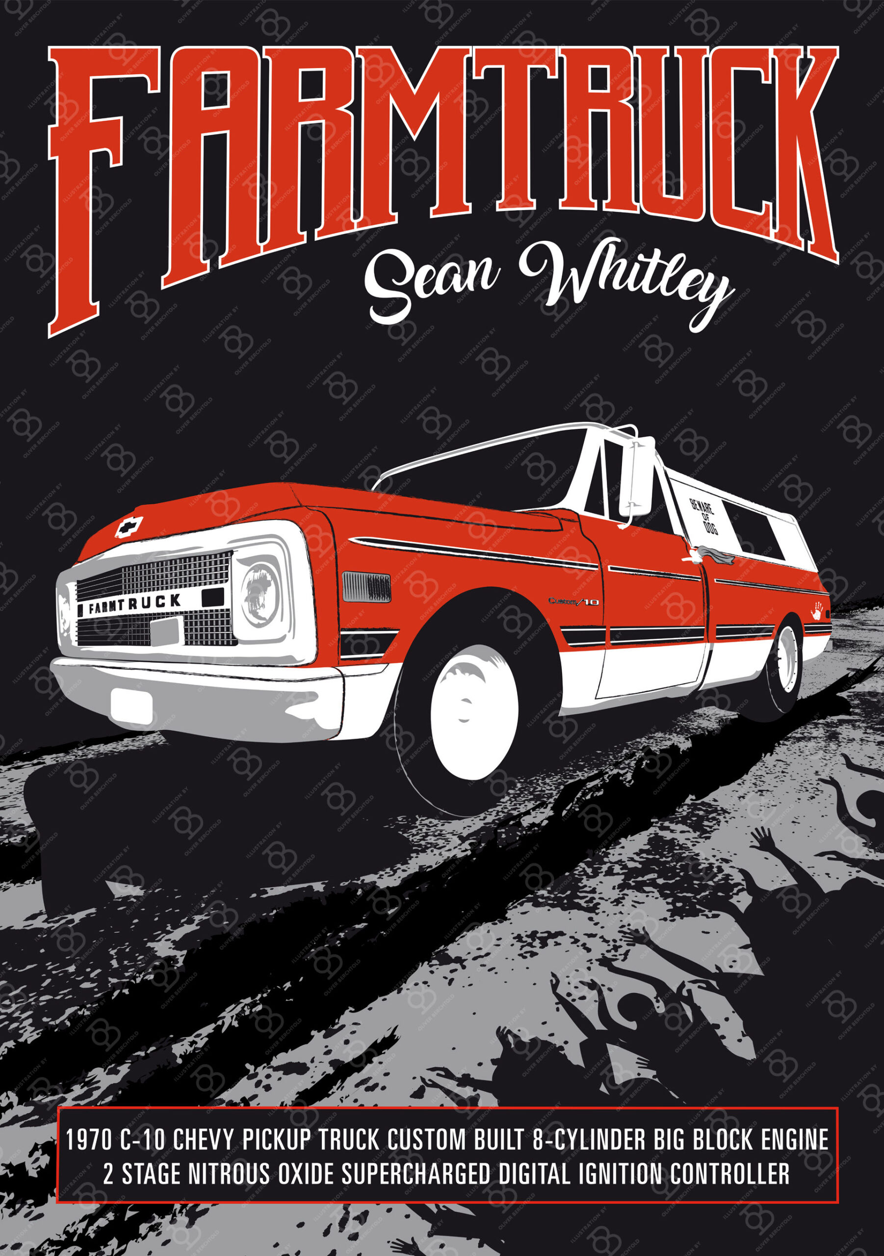 Vector Art Farmtruck Street Outlaws Oklahoma 1970 C10 Chevy