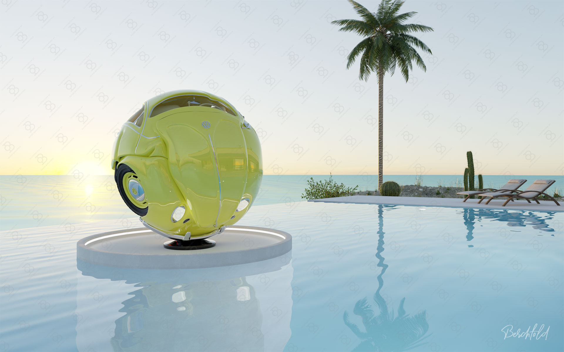 Beetle Sphere Pool Scene -Cam 2 Made with Blender 3.4 (Renderer Cycles) © Oliver Berchtold