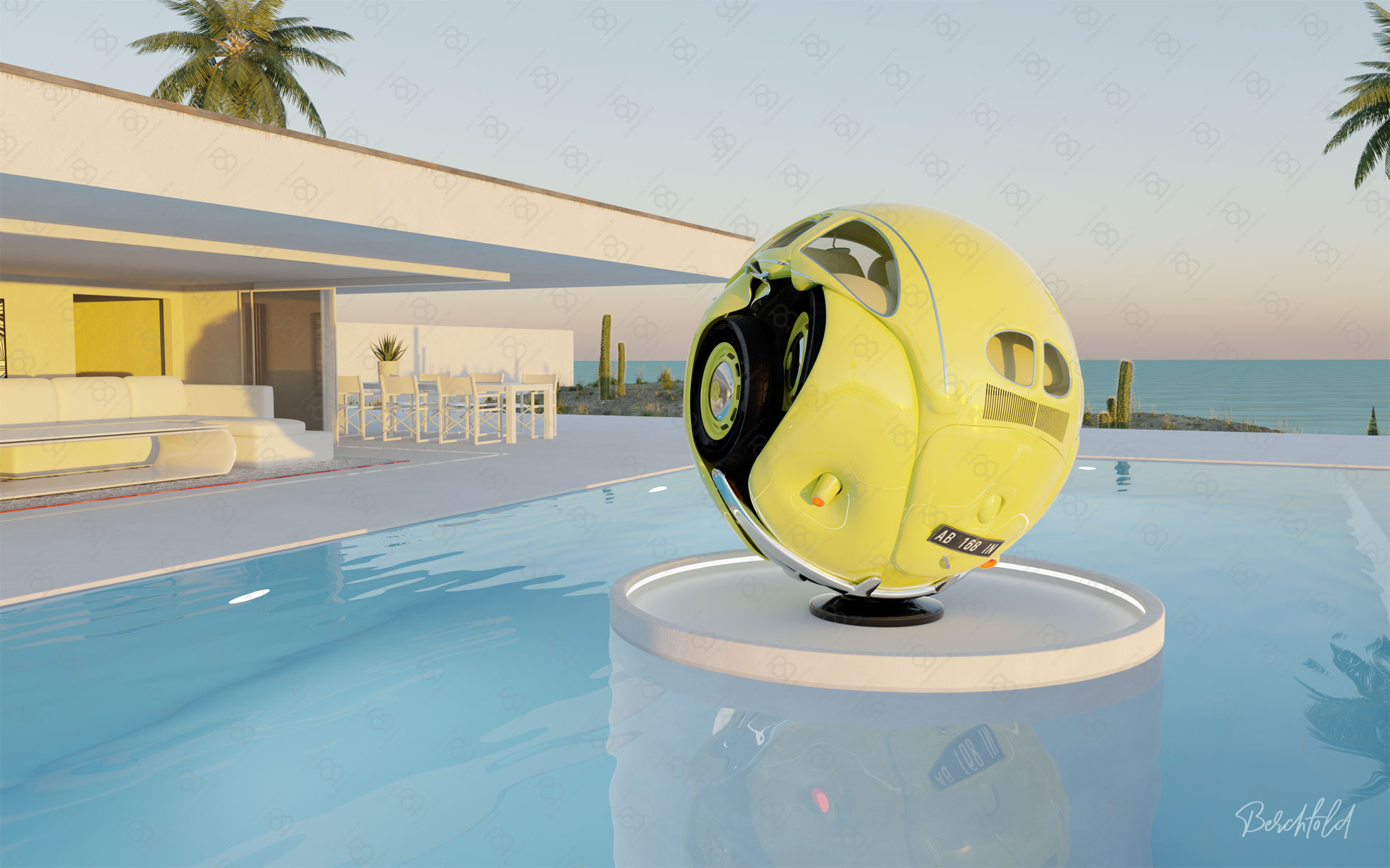 Beetle Sphere Pool Scene -Cam 4 Made with Blender 3.4 (Renderer Cycles) © Oliver Berchtold