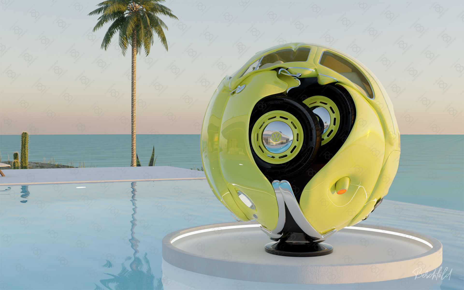 Beetle Sphere Pool Scene -Cam 5 Made with Blender 3.4 (Renderer Cycles) © Oliver Berchtold